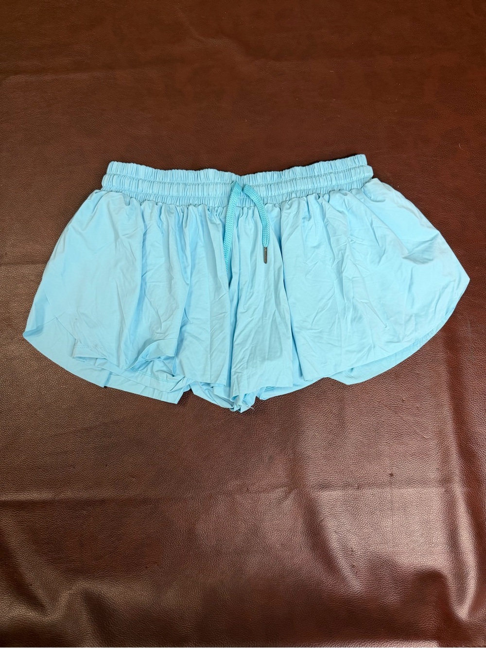 Light Blue Women's Athletic Drawstring Shorts